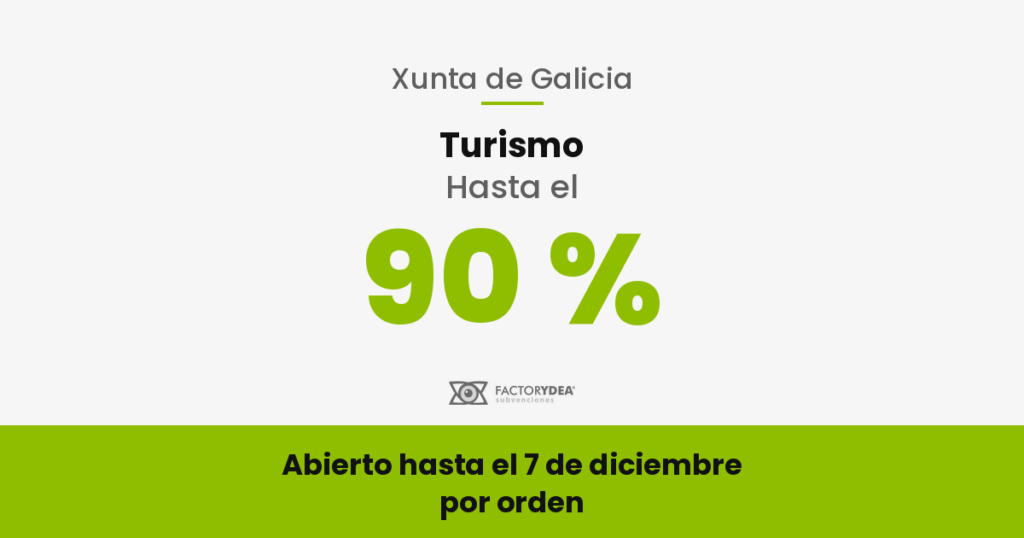 Turismo · Hasta el 90 % · para la reforma energética de hoteles, casas rurales y restaurantes (Abierto hasta el 7 de diciembre · por orden)