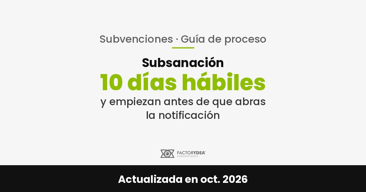 Subvenciones y ayudas requerimiento de subsanacion plazo 1 - Subvenciones y ayudas