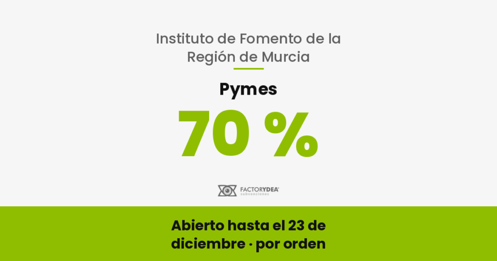 cheque-innovacion-region-de-murcia-1 Pymes · 70 % · de la consultoría de innovación, con tope por servicio; el 85 % en sectores RIS4 (Abierto hasta el 23 de diciembre · por orden)